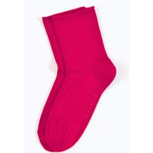 Kız Çocuk Lastiksiz Modal Soket Çorap Koyu Pembe