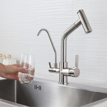 Mutfak Evye Bataryası Dual Flow Su Arıtma Çıkışlı Spiralli 2 Akış Modlu 7 Yıl Garantili Ithal Nikel