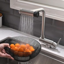 Mutfak Pencere Önü Katlanır Evye Bataryası Rustik Yeni Model Mat Krom Nikel 7 Yıl Garantili Ithal