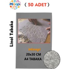 ( 50 Adet ) Linol Tabaka Levha 2,5 mm A4 Boyutunda  Linol Muşamba Gri