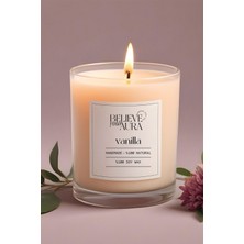 Vanilya Kokulu Mum - %100 Doğal Soya Mumu Aromaterapi ve Dekoratif Bardak Mum - 300 cc