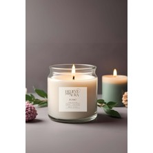 Gül Kokulu Mum - %100 Doğal Soya Mumu Ahşap Kapaklı Aromaterapi Kavanoz Mum - 500 cc