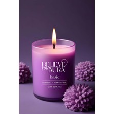 Kokusuz Natural Mum - %100 Doğal Soya Mumu Mor Bardak Mum - 300 cc