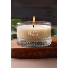 Lavanta Kokulu Mum - %100 Soya Mumu Kristal Kase Aromaterapi ve Dekoratif Kokulu Mum - 200 cc