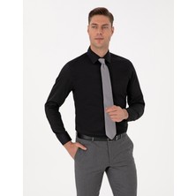 Pierre Cardin Erkek Siyah Slim Fit Uzun Kollu Basic Gömlek 50315407-VR046
