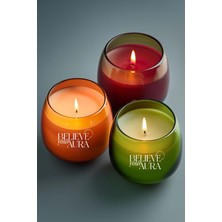 Lavanta - Sandal Ağacı - Vanilya Kokulu Mum 3'lü Set - %100 Doğal Soya Mumu 3X350 cc
