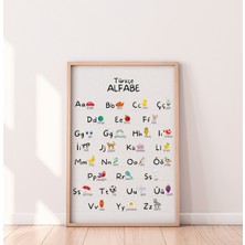 Tek Parça Salon Ofis Dekor Tablo Anadolu Alfabe Türkçe Vrynt