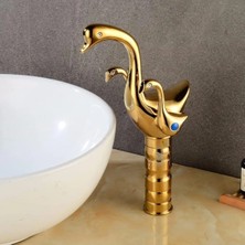 Banyo Çanak Lavabo Bataryası Kuğu Gold Altın Dore Yeni Tasarım 7 Yıl Garantili Ithal