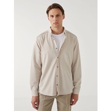 Lcw Vision Bej Slim Fit Uzun Kollu Erkek Gömlek