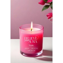 Kokusuz Doğal Mum - %100 Doğal Soya Mumu Kokusuz Fuşya Bardak Mum - 300 cc