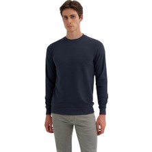 Cazador Caz Bisiklet Yaka Mavi Erkek Sweatshirt