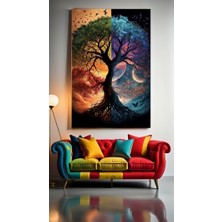 Özkacar Group Dört Mevsim Ağaç Iı Ev Duvar Salon Güzellik Salonu Ofis Dükkan Dekarasyon Kanvas Tablo