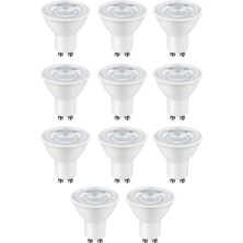 ZMR-121/B.40 10’lu 7W GU10 LED Çanak Ampul Seti 4000K Sıcak Beyaz Mercekli 540LM Yüksek Verimli Aydınlatma