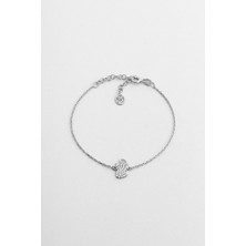 So CHIC Little Angel 18 Ayar Beyaz Altın Kaplama 19 cm Gümüş Bileklik