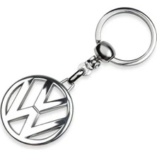 Volkswagen Logolu Metal Otomobil Anahtarlığı - Krom Kaplamalı  1 Adet