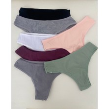 Tutku Kadın Fitilli Brazilian Külot 7'li Paket-Kombin