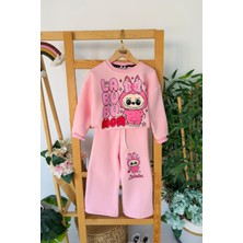 Miniğimin Cicileri Labubu Detaylı Çimalı Kışlık Kız Çocuk takım - Pembe