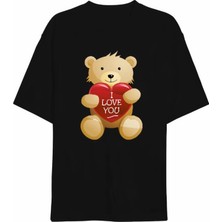 Evgililer Günü Için Özel Tasarım I Ove You Ayı Baskılı Tshirt  Iyah