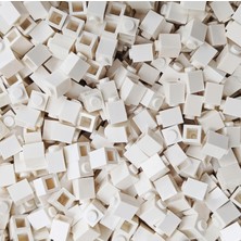 50 Adet 1x1 Beyaz Tuğla Duvar Parçası - 50 Piece 1x1 White Brick Parts