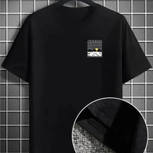 Erkek Dağ Grafikli Tişört, Yaz Için Büyük Beden Rahat Tshirt  Iyah