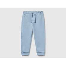 Erkek Bebek Mavi Arka Cebi Logo Eşofman Altı