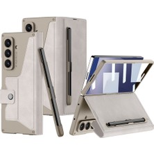 Nova Global Galaxy Z Fold 7 Kılıf Kamera Korumalı Kadife Tasarımlı Zore Kıpta Kalem Bölmeli Fest Kapak