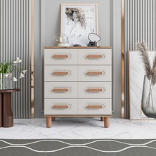 Monzio Otto 4 Çekmeceli MDF Şifonyer 80 cm Genişlik 98 cm Yükseklik Aytaşı Renk Modern Tasarım