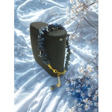 Ayre Style Lapis Lazuli Kırıktaş Gold Uzatma Zincirli Ayarlanabilir Bileklik, Mavi Kırık Taş Gold Bileklik