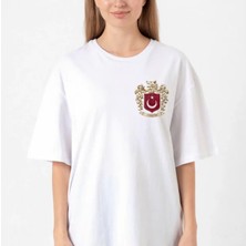 Türk Arma Baskı Tshirt Beyaz
