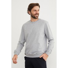 Basic Bisiklet Yaka Sweatshirt