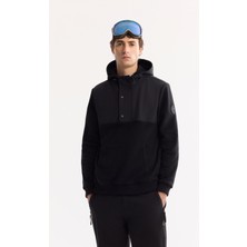 AVVA Erkek Siyah Kapüşonlu Soft Touch Polar Regular Fit Sweatshirt A52Y1268