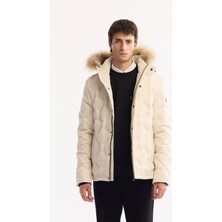 AVVA Erkek Kırık Beyaz %100 Kaz Tüyü Su İtici Rüzgar Geçirmez -10°C Dayanıklı Şişme Mont A52Y6166