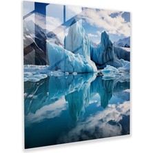 Popcas Buzlu Majestelerin Büyüsü Cam Tablo - Serin Berrak Ihtişam Sakin Güzellik Ihtişamlı Buzul