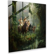 Popcas Amazon Kadınlar Cam Tablosu - Modern Sanat Ev Dekorasyonu