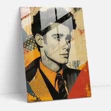 Popcas Modern Beyefendi Cam Tablosu - Klasizm+Popart Modern Sanat Ev Dekorasyonu