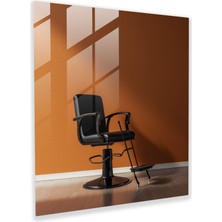 Popcas Barber Cam Tablo - Minimalist Siluet - Berber Cam Sanatı Duvar Dekorasyonu Cam Tablo