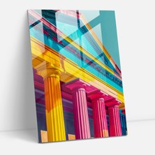 Popcas Neoklasik Pop Sanat Mimarisi Cam Tablo - Klasik ve Pop Sanat Klasik Sanatı Pop Sanatla Bir Araya Getiren Ev ve Duvar Dekorasyonu