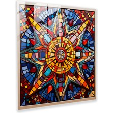 Popcas Klasik Cam Tablo - Detaylı Mozaik Desen - Klasik Mozaik Sanat Eseri Cam Tablo Klasik