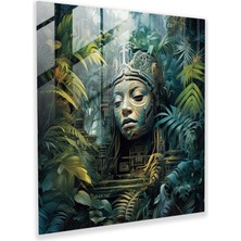 Popcas Amazon Ormanının Mistik Sırları Cam Tablo - Amazon Kadınları Mistik Cam Duvar Sanatı Orman