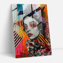 Popcas Rönesans Dokunuşlu Cam Tablo - Klasikizm+Popart Duvar Dekorasyonu Modern Sanat Cam Duvar Sanatı