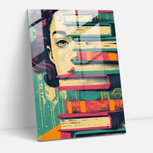Popcas Klasik Kitap Kapağı Cam Tablo - Klasikizm+Popart Duvar Süsü Cam Duvar Sanatı Modern Sanat