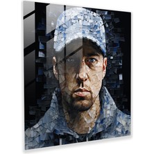 Popcas Eminem Cam Sanatı - Modern Mozaik Ev Dekorasyonu - Eminem Kırık Cam Parçaları Cam Duvar Sanatı Modern Sanat