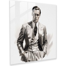 Popcas Klasik Portre Cam Tablo - Klasik Zamansız Tarz Cam Tablo Cam Duvar Sanatı