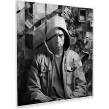 Popcas Eminem Cam Tablo Sanatı - Ev Dekorasyonu Fotoğraf Kolajı Modern Sanat