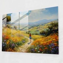 Popcas Huzurlu Doğa Manzaralı Cam Tablo - Doğa Modern Sanat Duvar Dekorasyonu Ev Dekorasyonu