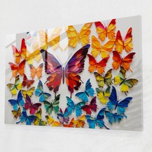 Popcas Kelebek Mozaik Cam Duvar Sanatı - Kurutulmuş Kelebekler Canlı Ev Dekorasyonu Mozaik Sanatı