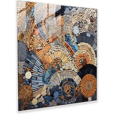 Popcas Çöl Mozaik Cam Tablo - Çöl Duvar Dekorasyonu Mozaik Cam Tablo