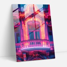 Popcas Neon Rönesans Cam Tablo - Klasizm ve Popart Modern Sanat Cam Tablo Klasizmi Pop Art ile Birleştirin