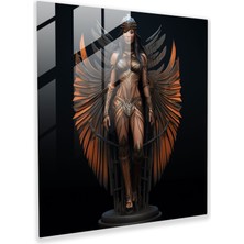 Popcas Amazon Kadınlar Cam Tablosu - Gerçekçi 3D Görselleştirme Cam Sanatı