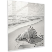 Popcas Deniz Kabuğu Serenadı Cam Tablo - Plaj Cam Sanat Ev Dekorasyonu Plaj Teması